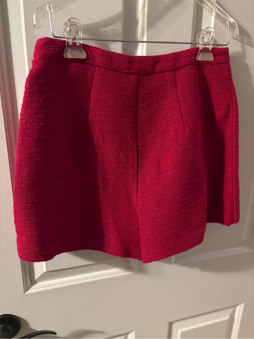 Express Vibrant Red Textured Mini Skirt